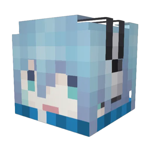 Shio_coco Minecraft avatar head, 3D render