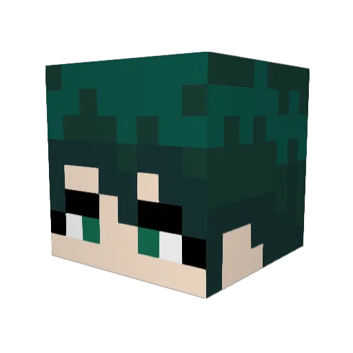 Shio_moro Minecraft avatar head, 3D render