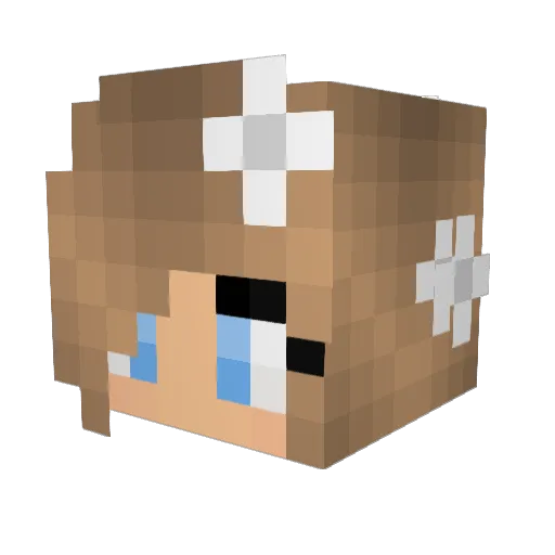 ShionShicha Minecraft avatar head, 3D render