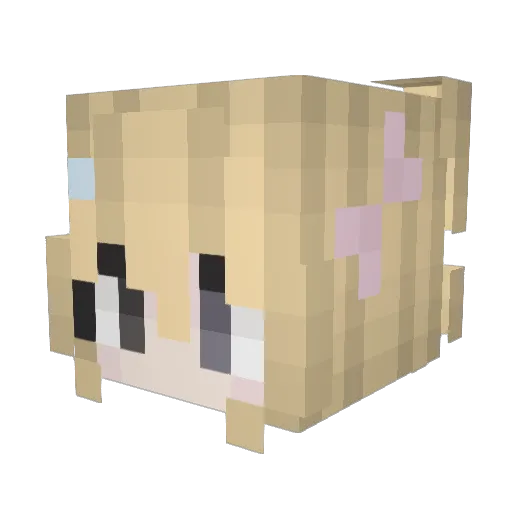 Shionetta Minecraft avatar head, 3D render