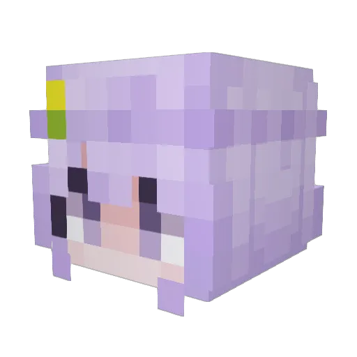 Shionluuu Minecraft avatar head, 3D render