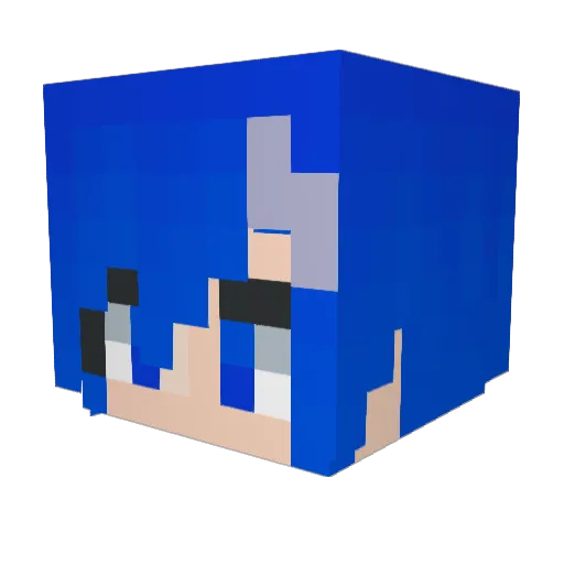 Shionogi Minecraft avatar head, 3D render