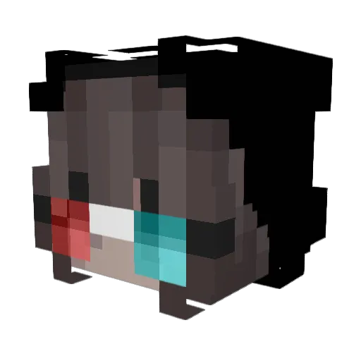 ShioriSatou Minecraft avatar head, 3D render
