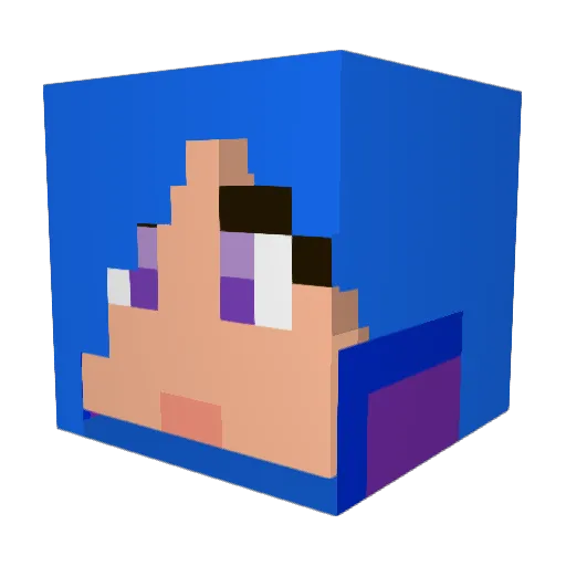 Shiori_Ailill Minecraft avatar head, 3D render
