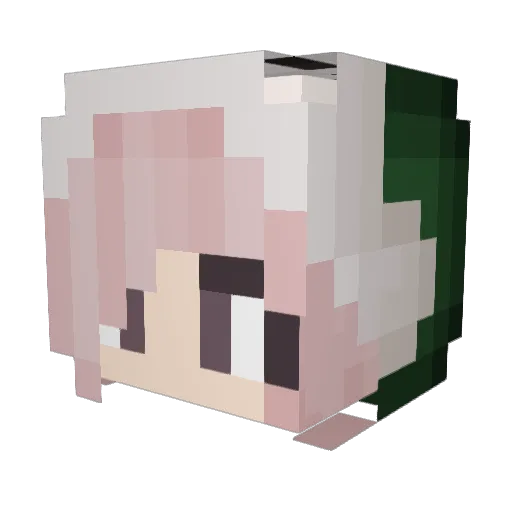 Shioshadow Minecraft avatar head, 3D render