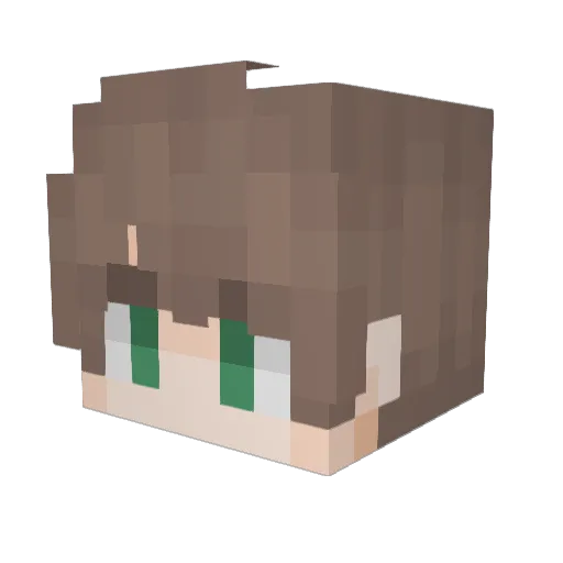 Shippai02 Minecraft avatar head, 3D render