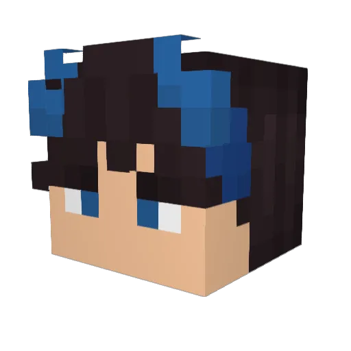 ShirLin Minecraft avatar head, 3D render