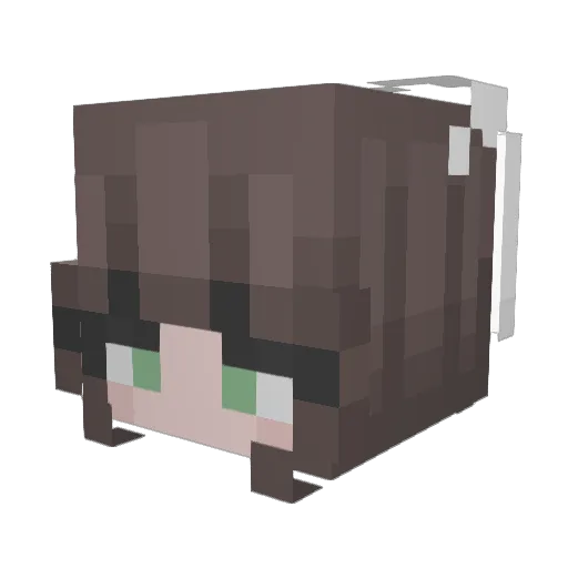 ShiraKP Minecraft avatar head, 3D render