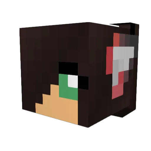 ShiraKitsune Minecraft avatar head, 3D render