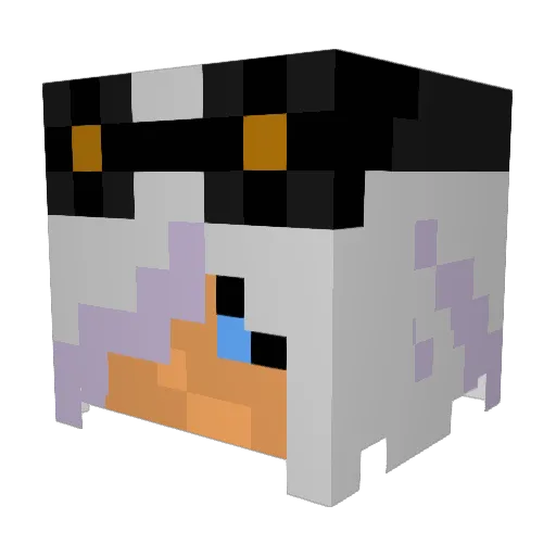 Shiragetsu Minecraft avatar head, 3D render