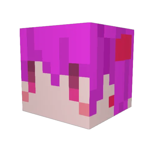 Shiragiku Minecraft avatar head, 3D render