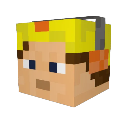 Shiral Minecraft avatar head, 3D render