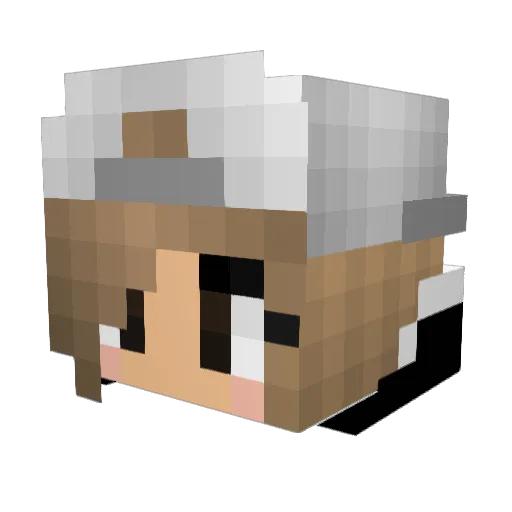 Shiranaa Minecraft avatar head, 3D render