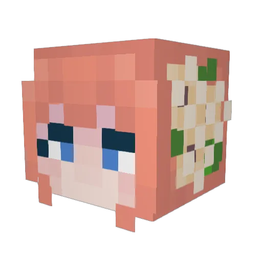 Shiranai_San Minecraft avatar head, 3D render