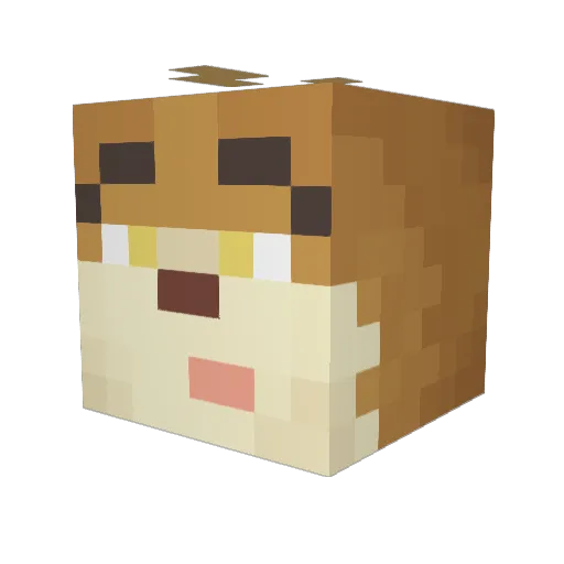 Shirane Minecraft avatar head, 3D render