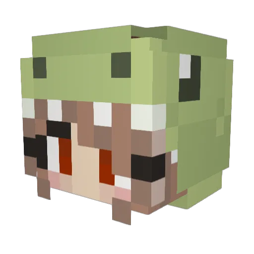 Shiranuiama Minecraft avatar head, 3D render