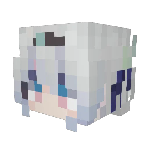 Shirasawaa Minecraft avatar head, 3D render