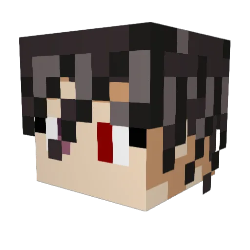 Shirayne Minecraft avatar head, 3D render