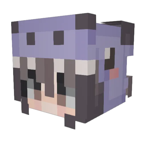 Shiriuki Minecraft avatar head, 3D render
