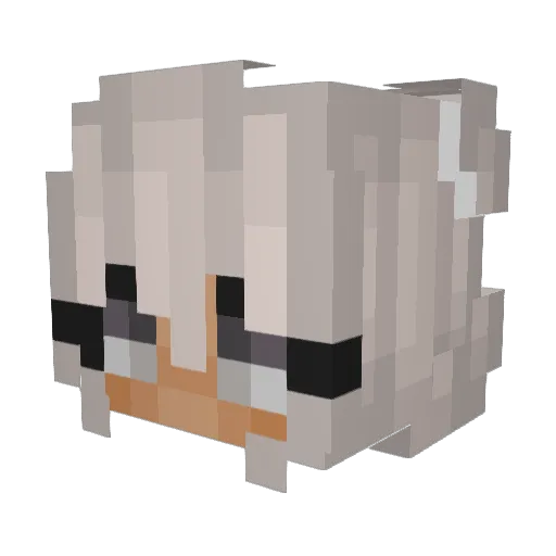 Shirley_temple Minecraft avatar head, 3D render