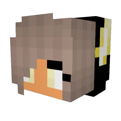 Shirlos Minecraft avatar head, 3D render
