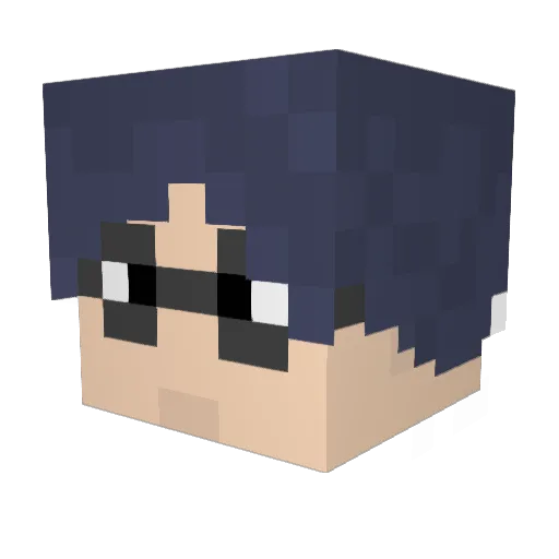 Shiro93 Minecraft avatar head, 3D render