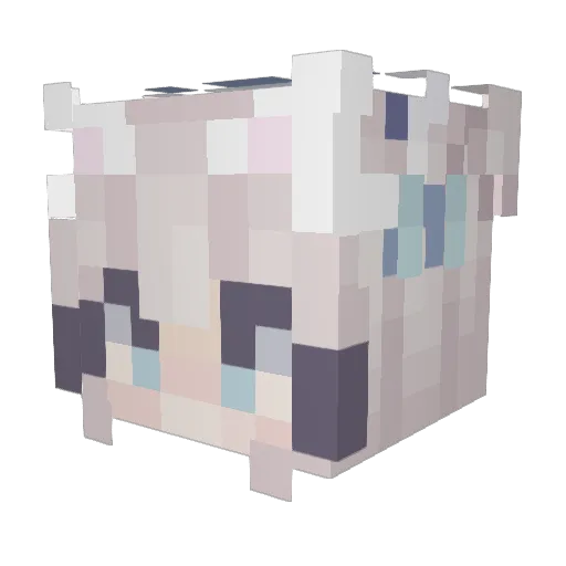 ShiroDaNeko Minecraft avatar head, 3D render