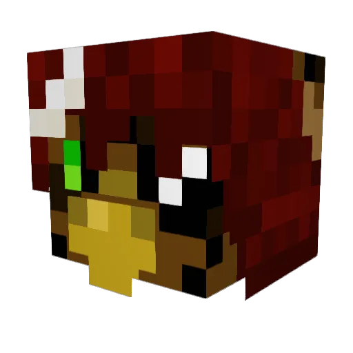 ShiroDaemon Minecraft avatar head, 3D render