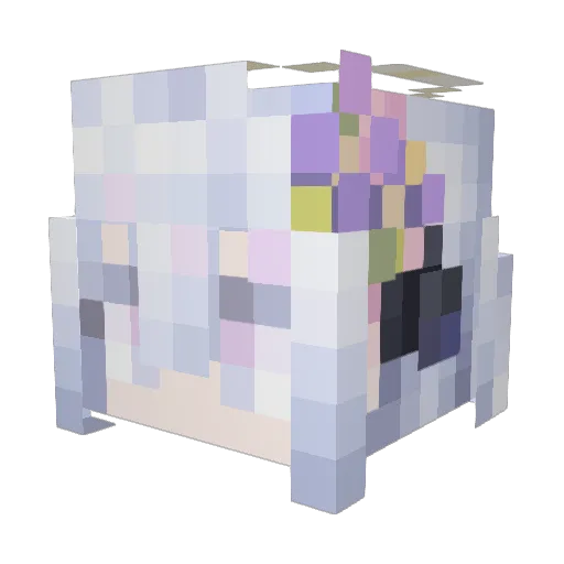 ShiroLycoris Minecraft avatar head, 3D render