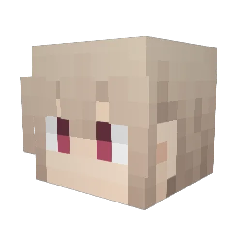 ShiroSyake Minecraft avatar head, 3D render