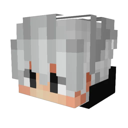 ShiroTheWhite Minecraft avatar head, 3D render