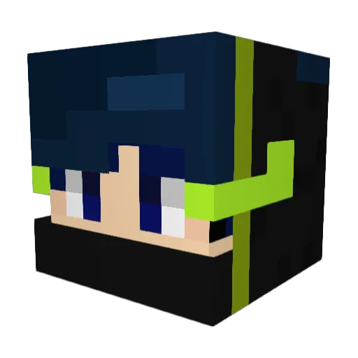 ShiroeVT Minecraft avatar head, 3D render