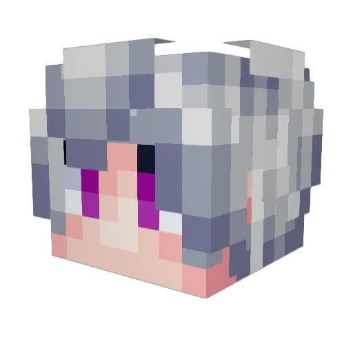 Shiroeshi Minecraft avatar head, 3D render