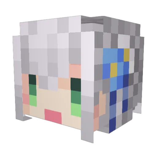 Shirogane1124 Minecraft avatar head, 3D render