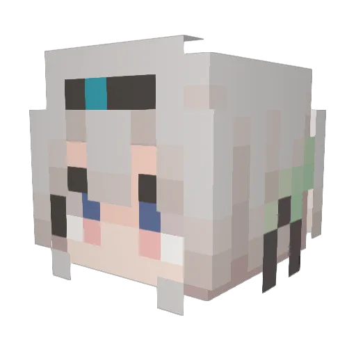 Shirohaaaaa Minecraft avatar head, 3D render