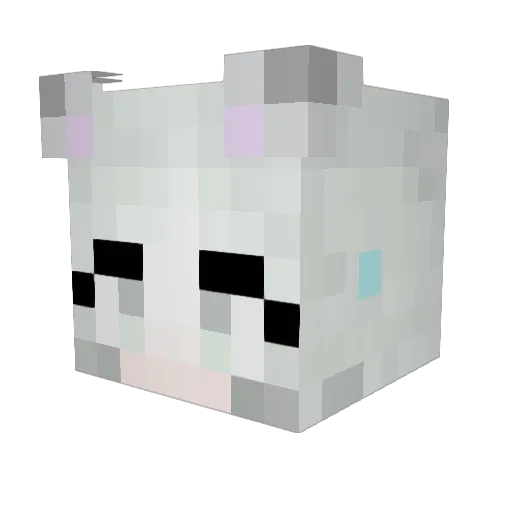 Shirohang Minecraft avatar head, 3D render