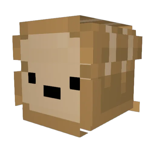 Shirohige Minecraft avatar head, 3D render