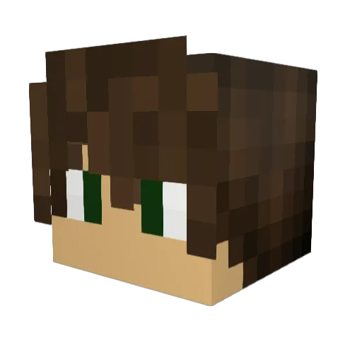 ShiroiSagi Minecraft avatar head, 3D render