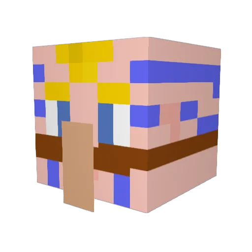 Shiroiusagi34 Minecraft avatar head, 3D render