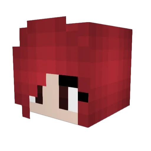 Shirokisama Minecraft avatar head, 3D render