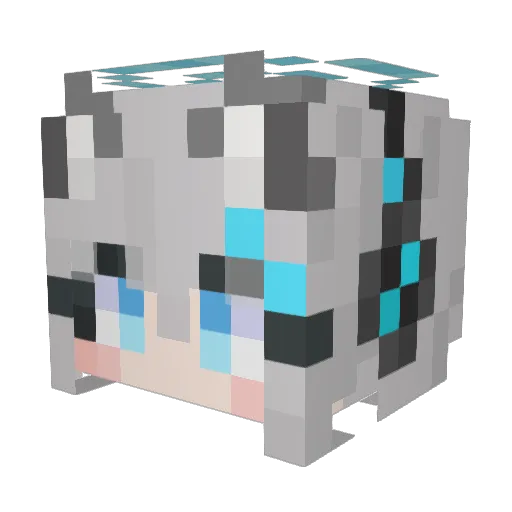 Shiroko_Abydos_2 Minecraft avatar head, 3D render