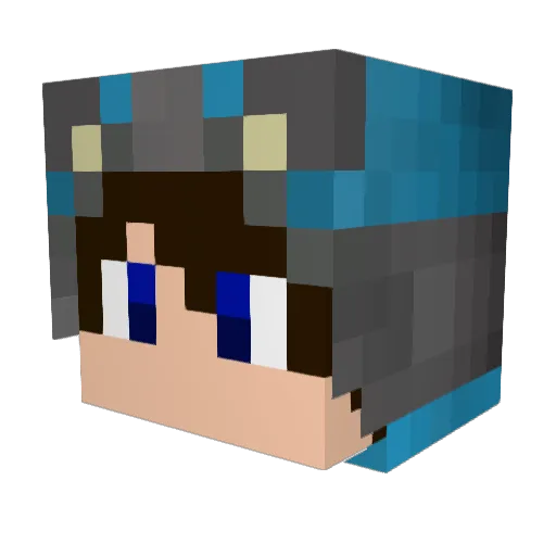 ShirokumaKairu Minecraft avatar head, 3D render