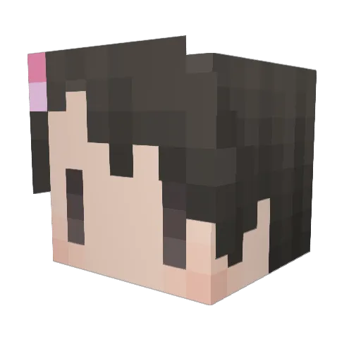 Shironeko_Hina Minecraft avatar head, 3D render