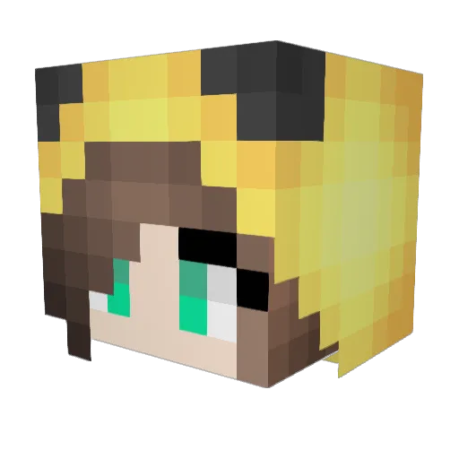 Shironiqz Minecraft avatar head, 3D render