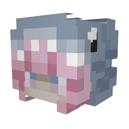 Shiroo122 Minecraft avatar head, 3D render
