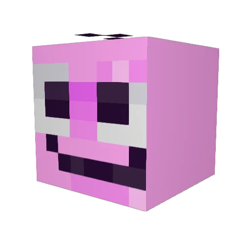 Shiroomie Minecraft avatar head, 3D render