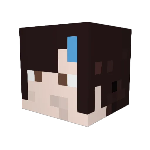 Shiroph Minecraft avatar head, 3D render