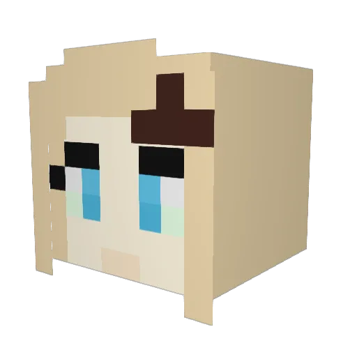 Shirotsumekusa Minecraft avatar head, 3D render