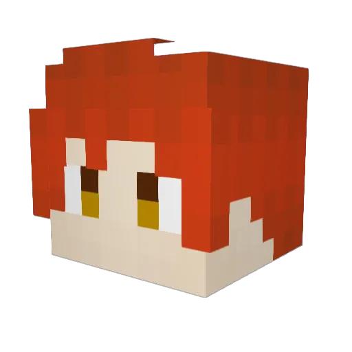 Shirou Minecraft avatar head, 3D render