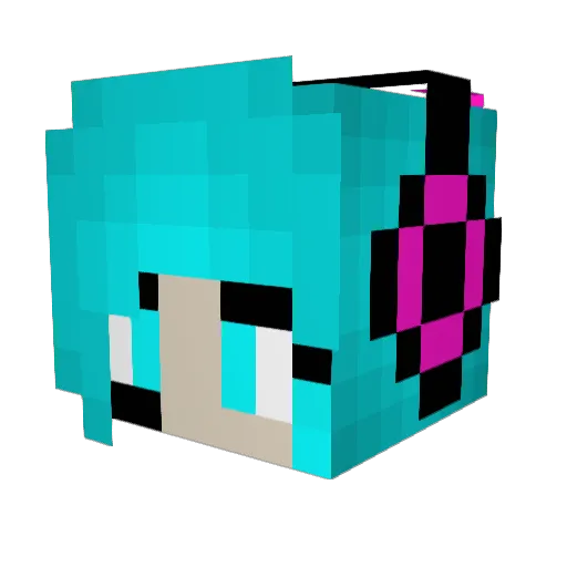 Shirubia Minecraft avatar head, 3D render